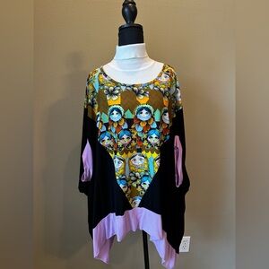 Crazy Fish batwing cape/poncho-like top – Matryoshka Doll Print